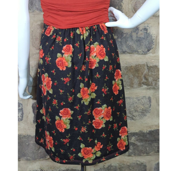Gilli Sleeveless‎ Floral Skirt Dress Black Orange Woman's Size Medium Summer - Picture 7 of 11